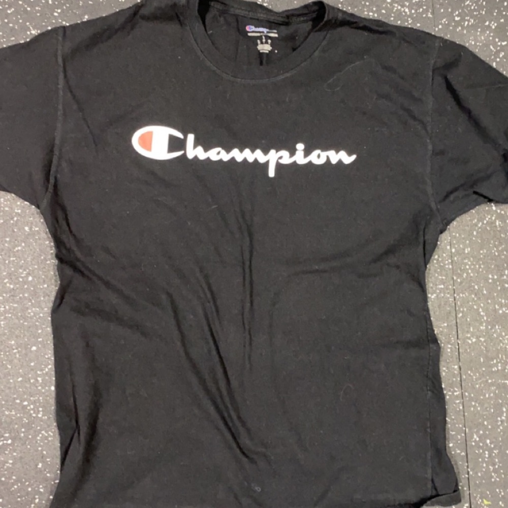 Plain black Champion tee